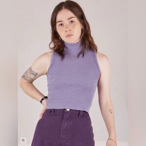 Bug Bud Press Sleeveless Essential Turtleneck Faded Grape NWT